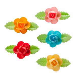 ROSA GRANDE SURTIDA CON 2 HOJAS 50 UDS